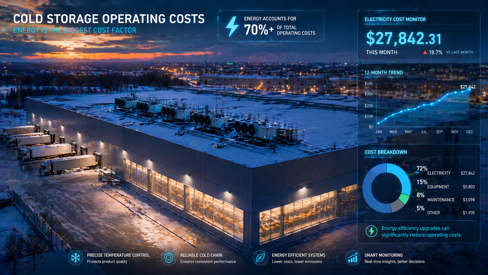 Cold storage electricity cost and TCO overview